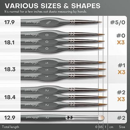 Golden Maple Miniature Paint Brushes Drybrush-10pcs Model Detail Paint Brush Set, Small Fine tip Brushes for Acrylic, Watercolor & Paint by Number, Figurine - style: 10GY