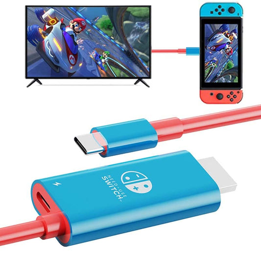 Portable Switch Dock USB Type C to HDMI Conversion Cable for TV Docking Mode Compatible with Nintendo Switch, Steam Deck, Samsung Dex Station S21/S20/Note20/TabS7 4K for Travel
