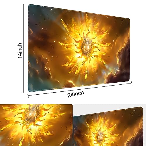 Board Game 14x24in MTG Playmat Compatible for OCG CCG RPG TCG Playmats (Bright Order) - color: Bright Order