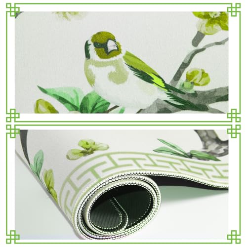 Chinoiserie Mahjong Mat with Carrying Bag 31.5" x 31.5" Green Rubber Anti Slip and Noise Reduction Multi Purpose Game Table Cover for Card, Board Tile Games - color: Green