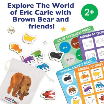 Peaceable Kingdom World of Eric Carle Board Game | A fast, replayable board game. Includes 9 wooden animals and 2 double-sided bingo boards. Ages 2+.