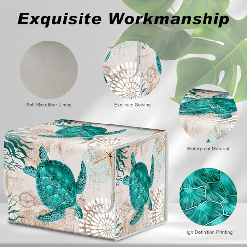 Magnetic Closure TCG Deck Box Portable Card Holder Trading Card Deck Box | PU Leather Collectible Card Case Game Trading Card Deck Box Storage Scratch Resistant Lining, Green Turtle - color: Green Turtle