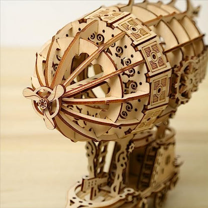 3D Wooden Puzzles Airship Model Kits, Brainteaser and Puzzle for Christmas/Birthday,Gifts for Adults and Teens to Build Combination - style: Airship