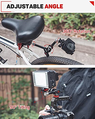 IFOOTAGE Table Top Video Kit, A200 Round Base Monopod with C Clamp and 9.5'' Magic Arm, for Live Streaming, Vlogging, Payload 10KG/22LBS