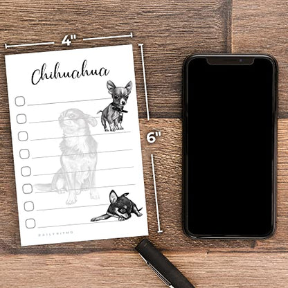 Chihuahua Sticky Notepad to Do List | Chihuahua Dog Lover Gifts for Women | Office School Supply Sticky Notes 4"x6" 50 Pages - size: Chihuahua