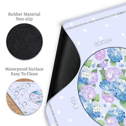 Hydrangeas Mahjong Table Mat, Non-Slip Noise Reduction Mah Jong Mat with Carrying Bag, Game Table Cover for Mahjongs Poker Card, Festival Birthday Gift for Mahjong Lovers, 31x 31In - color: Hydrangea