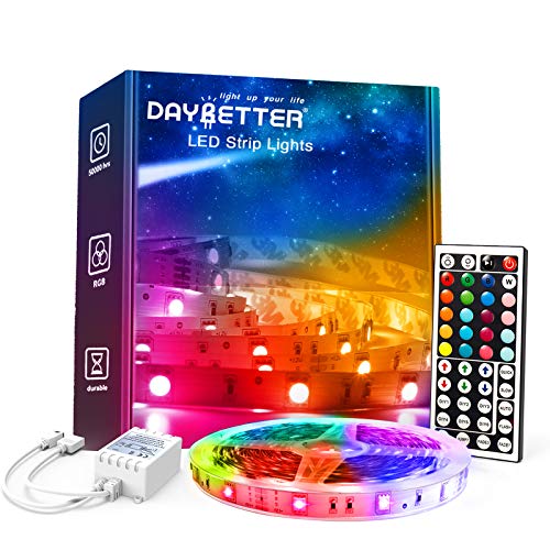 DAYBETTER Led Lights for Bedroom, 32.8ft Led Strip Lights RGB Color Changing Strip Light with Remote Control, Led Light for Room Decor, Home Decor - size: 32.8FT