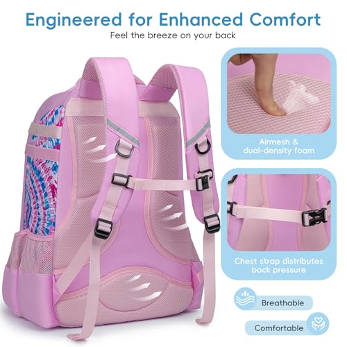 KAVIGOR Baseball Bag for Youth | Softball Backpack 50L Large Capacity with Shoe Compartment and 4 Bat Holders | Nova Flare Series - color: Pink