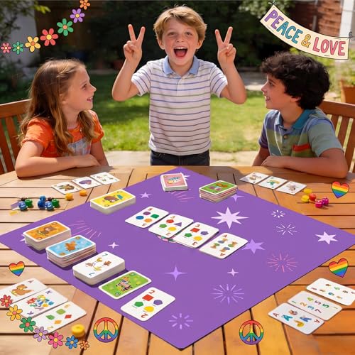 Drydiet Mahjong Mat for Table 31.5 x 31.5 Inch American Mahjong Mat with Carrying Bag, Non-Slip Noise Reduction Table Item for Family Poker Domino Board Game Night & Party Use(Disco Ball) - style: Disco Ball