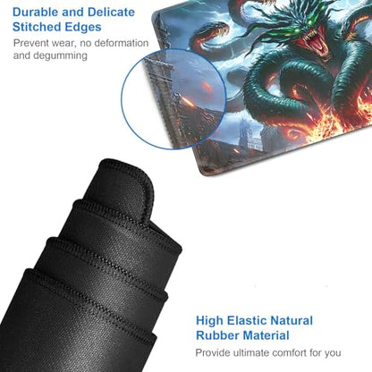 for MTG Game Playmat - 24 x 14 inches with Dices and Storage Bags, Non-Slip Base for TCG and Board Game Card Mats, Trading Card Games Mat, Demon Dragon Pattern Collectible Card Playmats - color: Jv-playmat-p7-1-g193