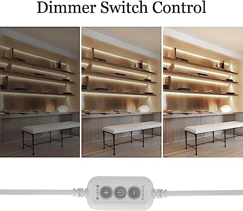 4.9ft LED Strip Lights Dimmable, 5V Daylight Plug in Sticky Rope Lighting | Soft Dotless COB String, Flexible and Cuttable, CRI 90, USB Tape for TV Backlight, Cabinet, Mirror, Bedroom, Computer, DIY - size: 4.92ft-4000K-USB Dimmer