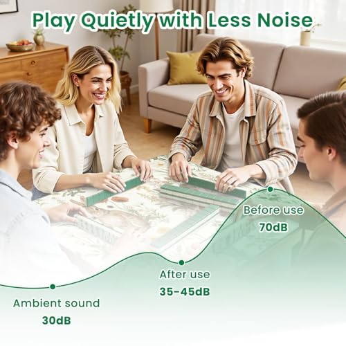 Mahjong Mat for Table Bunnies Spring Meadow Vibrant Wildflowers 31.5"x31.5" Non-Slip Noise Reduction American Mahjong Table Cloth for Poker Card Dominoes Tile Games Easter Gifts - color: Color3