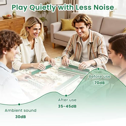 Mahjong Mat for Table Bunnies Spring Meadow Vibrant Wildflowers 31.5"x31.5" Non-Slip Noise Reduction American Mahjong Table Cloth for Poker Card Dominoes Tile Games Easter Gifts - color: Color3