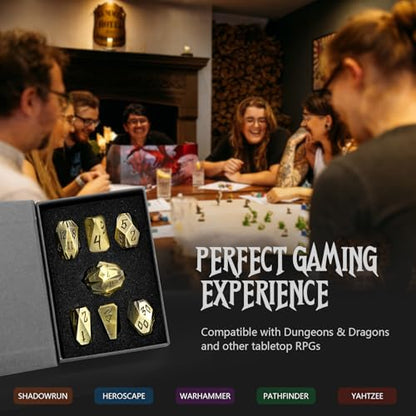 ZHOORQI Metal DND Dice Stonehenge Polyhedral Die Set for RPG(JS-Bronze | D and D Dice, 7Pcs/Set Unique Cool Dice, Perfect Dice Gifts for Dungeons and Dragons RPG Role Play Games - color: Jsz-bronze