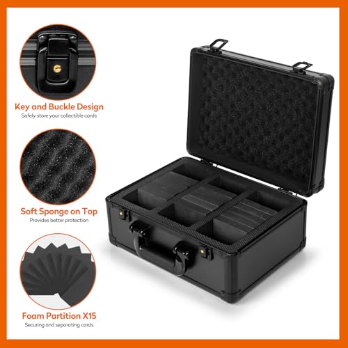 Graded Card Storage Box, Top Loader Trading Card Case for PSA Graded Cards, Sports Slab Hard Card Case Holder for Sports Card/Game Cards/Top Loaders/One Touch - 3 Row - style: 3 Row
