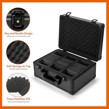 Graded Card Storage Box, Top Loader Trading Card Case for PSA Graded Cards, Sports Slab Hard Card Case Holder for Sports Card/Game Cards/Top Loaders/One Touch - 3 Row - style: 3 Row