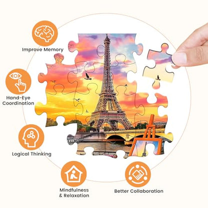 500 Piece Puzzles for Adults,Tower Jigsaw Puzzles 500 Pieces for Adults | Romance Sunset Puzzle Adult Jigsaw Puzzles Games Premium Cardboard Puzzle for Tabletop Family Activity Gift - style: Tower