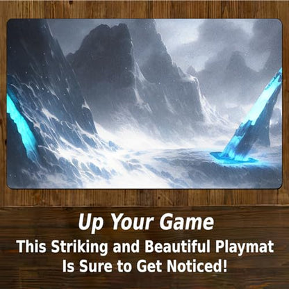 AI Painting TCG Playmat - MTG Trading Card Game Mat, 24x14 Inches Original Playmats, Smooth Surface for Rubber Collection - Dark Swamp Design 413-73 - color: Glacier