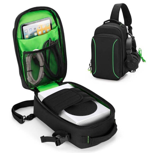 PGmoon Sling Carrying Case Compatible with Xbox Series S Game Console | Storage Travel Bag for Wireless Controllers and More Accessories (Patent Design)