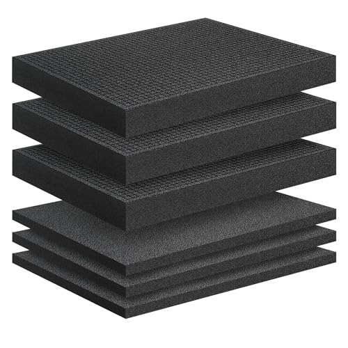 6 PCS Pick Apart Foam Insert- 3 PCS 16*12*0.4in Pads 3 PCS 16*12*2in Pluck Foam Pre Cubed Insert Pre Separated Cube Sheet with Bottom Use for Interlocking Cases Tool Box Board Storage Drawer Pad - style: 16IN*12IN/6PCS