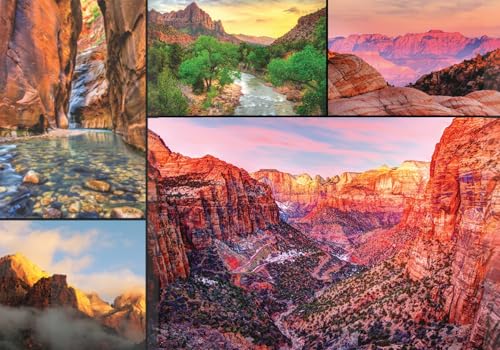 Zion National Park Puzzle 1000 Piece Jigsaw for Adults | Featuring Mount Zion Canyon & more, USA national park puzzle for national park lovers - style: Zion Puzzle 1000pc