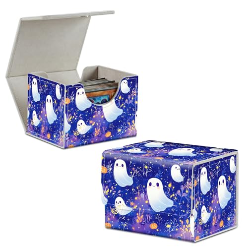 Cute Scary Witch Card Deck Box Trading Cards with Strong Magnet Commander Deck Box Card Storage Box Magic Premium Card Storage Box Case Cover for TCG CCG Magic Cards - color: Cute Scary Witch, size: A Card Deck Box