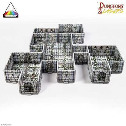 Dungeons & Lasers Prepainted Terrain Sets for DND and Tabletop RPG Games - 5E Compatible with 28mm-32mm Scale Miniatures - Modular Design for Fast Assembly (Fantasy Dungeon) - style: Fantasy Dungeon