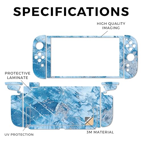 Glossy Glitter Gaming Skin Compatible with Nintendo Switch 2 Console Only - Winter Rock - Premium 3M Vinyl Protective Wrap Decal Cover - Easy to Apply | Crafted in The USA by MightySkins - color: Winter Rock, size: Switch 2 Console Skin Only, style: Gloss