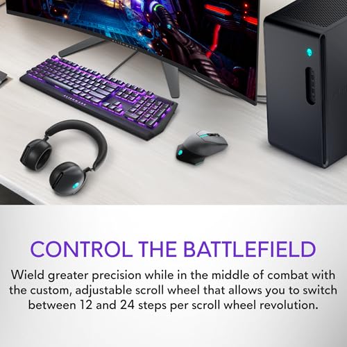 Alienware Wireless Gaming Mouse AW610M, 16000 DPI, 400 IPS, 7 Buttons | USB Wired, Optical Sensor, Programmable Controls, 1000Hz Polling, RGB Lighting, Dark Side of the Moon - color: AW610M - Dark Side of the Moon