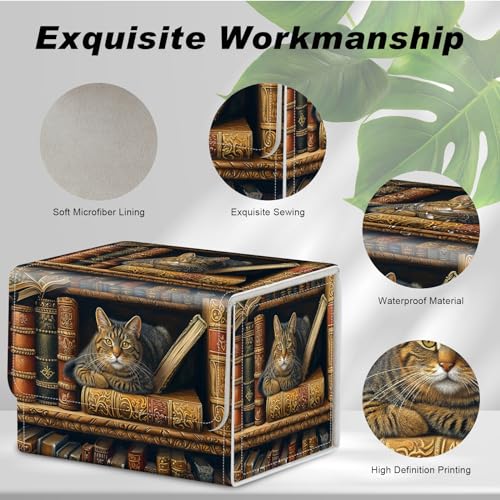 Card Game Storage Box TCG Deck Box MTG Card Box Organizer Trading Card Case Commander Deck Box TCG Card Storage Box Magnetic Closure Creative Pattern Up to 200 Cards, Animal Proud Rooster - color: Animal Proud Rooster