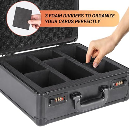 Graded Card Storage Box 3 Slots, PSA/BGS & More Graded Slabs-Collector Box for Trading & Sports Cards with Coded Lock, Easy to Carry (No Card) - style: 3 SLOTS