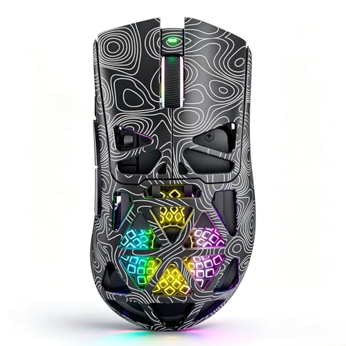 G11 Lightweight Wireless Gaming Mouse for FPS & Competitive Gaming, Tri-Mode Bluetooth 5.1/2.4GHz/USB-C, 22000 DPI RGB Mouse with Programmable Buttons for PC, Laptop & Mac - color: Line Black