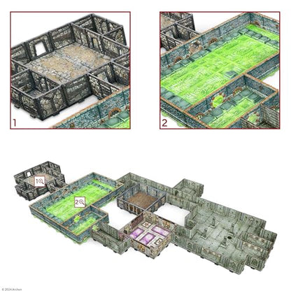 Dungeons & Lasers Undercity Hideout Terrain Set for DND and Tabletop RPG Games - 5E Compatible for 28mm - 32mm Scale Miniatures - Modular Design for Quick Assembly - Unpainted