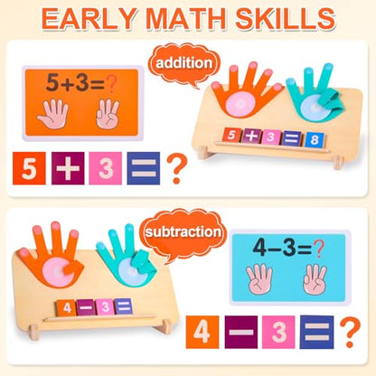 Montessori Toys for 3-5 Year Old, Educational Math Manipulatives Learning Toys for Toddlers 3-5 Years, Number Counting Blocks for Kids, Homeschool Kindergarten Supplies Boys Girls Birthday Gifts