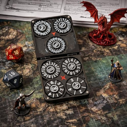 7-in-1 Metal Spinner DND Dice Set subitable for Dungeons & Dragons – Pocket Flip Rotating Dice with D4 D6 D8 D10 D12 D20 D% – Gaming Accessory with Magnetic Iron Box（Sliver） - color: Silver
