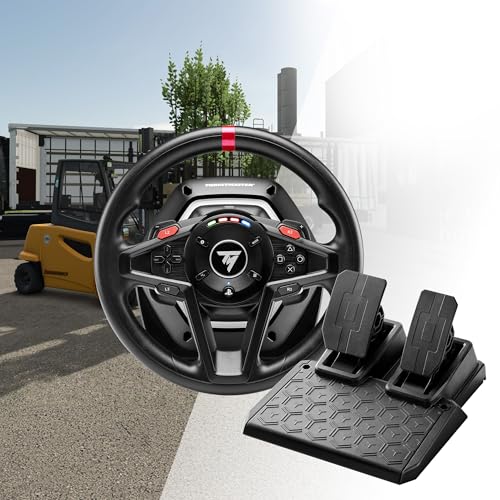 Thrustmaster T128P SimTask Racing Wheel & FarmStick Pack - PS5 & PC | Force-feedback base, T2PM pedal set, 3-axis joystick, 33 action buttons, metal desk attachment, tractor and loader control - style: T128P Farming Pack Bundle
