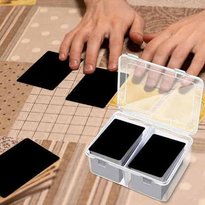300 Card Storage Box Compatible with Mtg TCG Clear Plastic Trading Card Storage Box with Removable Divider Hard Trading Deck Case for Baseball Football Game Organizer Collector(2 Pcs)