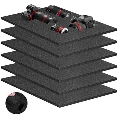 Eunice 6Pcs Polyurethane Foam Inserts -16 x 12 x 0.8 Inch Pick and Pluck Foam Padding Sheets for Tool Box, Camera Storage and Crafts - size: 6pcs-16*12*0.8Inches