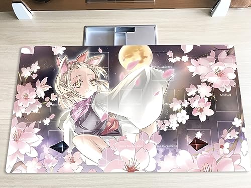 New Mlikemat Playmat Ash Blossom & Joyous Spring TCG CCG OCG Trading Card Game Mat with Zones + Free Bag (ZD039-007-A)