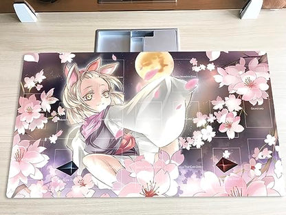 New Mlikemat Playmat Ash Blossom & Joyous Spring TCG CCG OCG Trading Card Game Mat with Zones + Free Bag (ZD039-007-A)