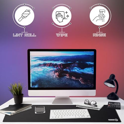 3XL Extended Gaming Mouse Pad/Mat 46"x20"(Black) - Large & Wide Desk Cloth Mousepad - Stitched/Water Proof/Non Slip Base - color: Black, size: 3XL 46"x20"