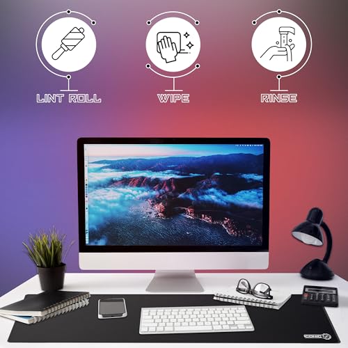 3XL Extended Gaming Mouse Pad/Mat 46"x20"(Black) - Large & Wide Desk Cloth Mousepad - Stitched/Water Proof/Non Slip Base - color: Black, size: 3XL 46"x20"