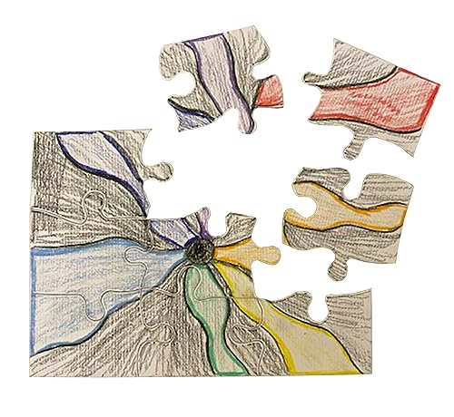 INOVART Puzzle-It 9-Piece Blank Puzzle, 24 Puzzles Per Package, 4" x 5-1/2", White - size: 9 Pieces (4 x 5.5 in), style: 24 Puzzles Per Package