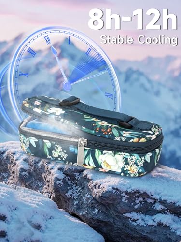 YOUSHARES Peptide Vials Cooler Travel Case - TSA Approved | Diabetic Insulin Vial Cooling Bag , Protective Ice Brick, Refrigerated Diabetes Supplies Organizer,GLP-1 Medication Storage - color: 01_camellia