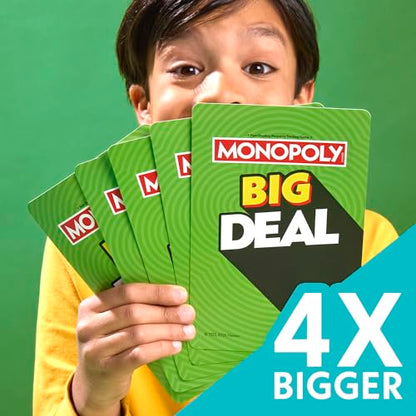 Monopoly Big Deal Card Game | Oversized Giant Large Cards for Family Fun | Ages 8+ | 2 to 5 Players | 15 Mins. | Travel Games for Kids and Adults