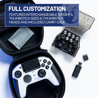 Nacon Revolution 5 Pro Officially Licensed PlayStation Wireless Controller | For PS5 / PS4 / PC - Hall Effect Joysticks and Triggers, Trigger Stops, Mappable Buttons, 8-way and 4-Way D-pad - White - color: White