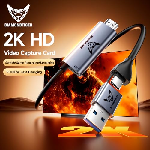 1080P 60fps Video Capture Card with 100W PD 6FT Cable | USB-A/C dual connectors for low-latency live streaming & gaming on Meta Quest 3, Switch, PS5 - size: HDMI USB 3.0 60Hz