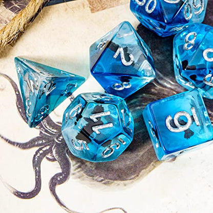 Cusdie 7-Die DND Dice, Polyhedral Dice Set Filled with Animal, for Role Playing Game D&D Dice (Eagle) - color: Eagle