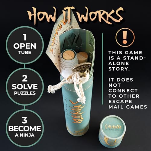 Escape Mail - Shinobi: The Ninja Scroll | Fun Mystery Solving Game | Problem Solving Puzzles for Adults and Teens | Ninja Theme Interactive Puzzle Game, Story-Based Gameplay for 1-4 Players, Ages 15+
