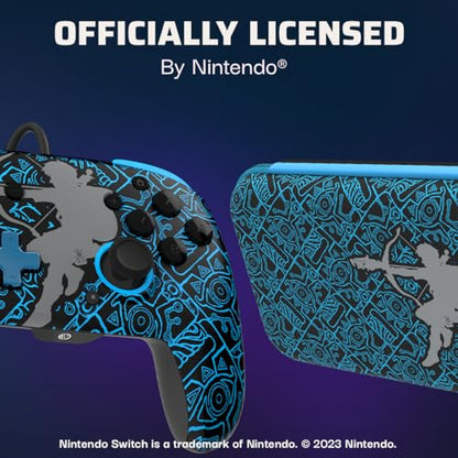 PDP Gaming GLOW Bundle Kit: REMATCH Wired Pro Controller + Travel Case, Officially Licensed for Nintendo Switch/Lite/OLED, Legend of Zelda Breath of the Wild Sheikah Shoot (Glow in the Dark) - style: Sheikah Shoot Controller + Case